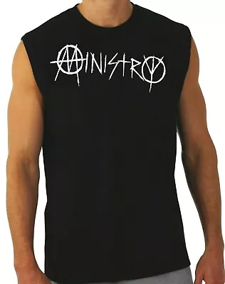 MINISTRY PUNK ROCK Band Black Muscle Shirt • $12.99