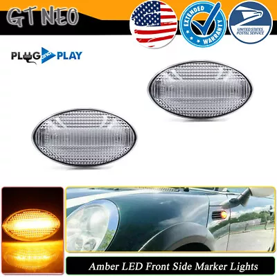 Amber LED Front Side Marker Lights Clear Lens For 02-08 Mini Cooper R50 R52 R53 • $13.99