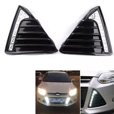 2X/Set Fit For Ford Focus 11-14 Front Bumper Grille With LED DRL Light Kit • $86.36