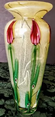 VANDERMARK Studio Art Glass Vase/Lotion Bottle Rare Unique Gold Stopper Option! • $625