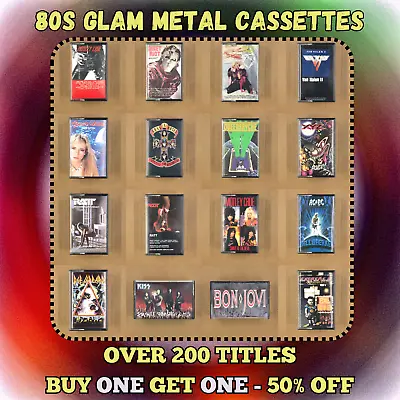 BUILD UR OWN LOT CASSETTE TAPES METAL GLAM 80s GNR Motley Crue KISS Def Leppard • $14.99