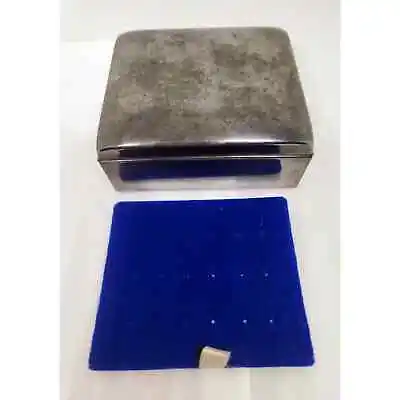 $29 • Buy Towle Silver Plate Rectangle Hinged Box Blue Velvet 