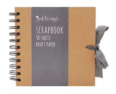 £13.49 • Buy 50 Sheets Small Brown Scrapbook Kraft Book With Ribbon Hardback Art DIY Album