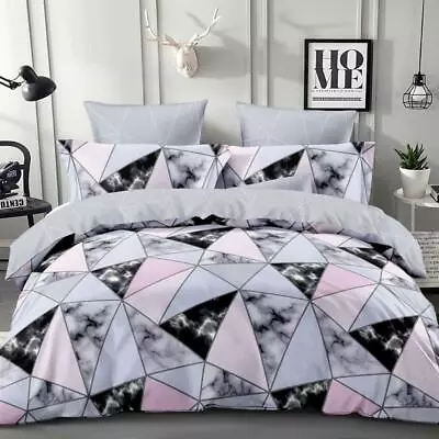$39 • Buy Single/KS/Double/Queen/King/SK Soft Quilt/Duvet Cover Set-Marble Geometric