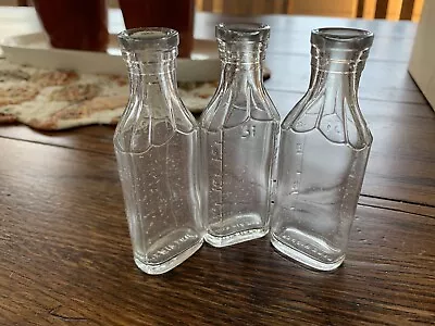 Vintage 3 Glass 1 OZ Marked Medicine Bottle NOS Elixir Tincture • $12