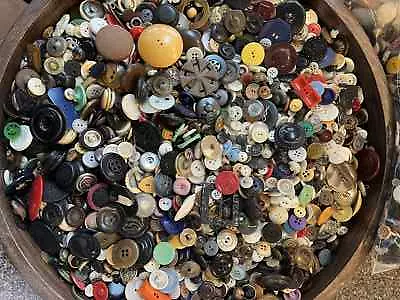Lot Of 2 Lbs Vintage Antique Buttons Sewing Crafts Collecting Variety • $24