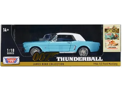 1964 1/2 Ford Mustang Light Blue 007 Bond Thunderball 1/18 By Motormax 79834 • $99.99