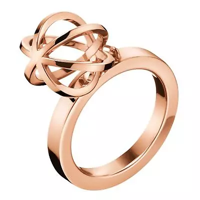 Calvin Klein Rose Gold Stainless Steel Ring Ladies Jewellery KJ4XPR100207 Size N • £16