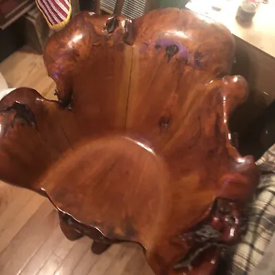Beautiful Hand Made Vintage Burlwood Swivel Chair • $245