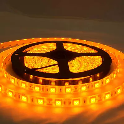 Waterproof Yellow Amber 12V 5M 5050 SMD 300 LED Led Strip Lights Camping Caravan • $16.45