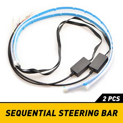 Sequential Turn Signal Light Strip For Auto Motorcycle LED DRL Amber/Blue/White • $13.49