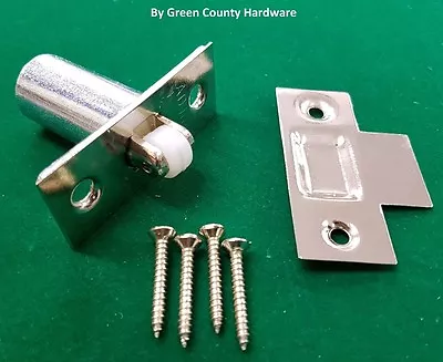 £6.88 • Buy CHROME ADJUSTABLE ROLLER CATCH Internal Door Latch Spring Ball Mortice + Fixings