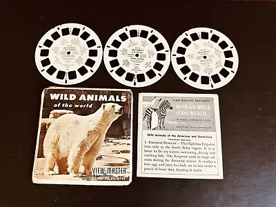 WILD ANIMALS Of The World 3 Reel View-master Packet B 614 (1958) W/booklet • $10.95