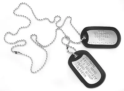 MILITARY DOG TAGS - Stainless Steel EMBOSSED PERSONALISED FREE ! • $11.99