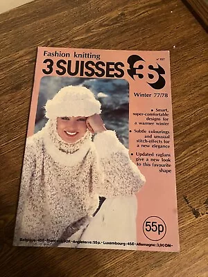 Vintage Back Issue Fashion Knitting - 3 Suisses Winter 77/78 • $3.50