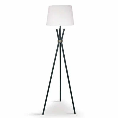 $108.87 • Buy Sarantino Tripod Floor Lamp Metal Antique Brass Light Reading Shade
