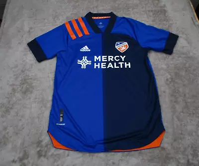 ADIDAS FC Cincinatti MLS Soccer Jersey Color Block Blue Mercy Health Medium NWT • $24.88
