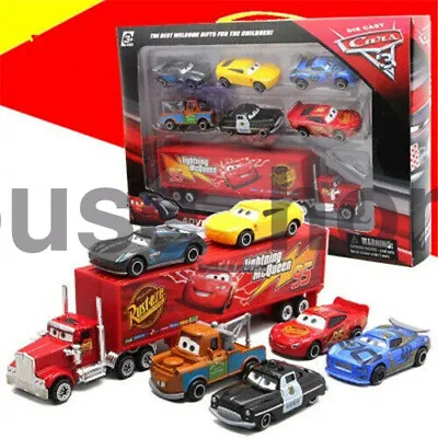 7Pcs Cars 3 Lightning McQueen Racer Car Toy Mack Truck Kids Gifts Collection • £14.40