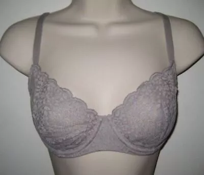 Victoria's Secret Body By Victoria Taupe Unlined Lace Demi Bra 32DD • $12.95