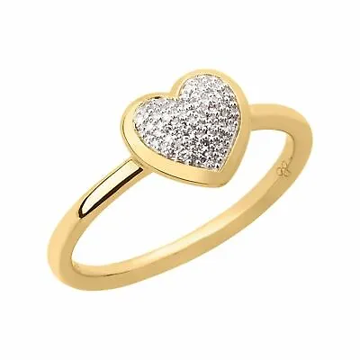 LINKS OF LONDON Diamond Essentials Gold Vermeil Pave Heart Ring N NEW RRP215 • £32.25