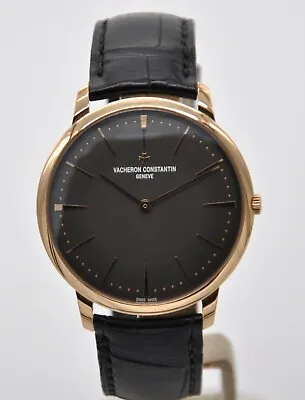 Vacheron Constantin Patrimony Grand Taille 18k Rose Gold Gray 81180/000R Strap • $11999