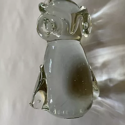 Vintage Controlled Bubble Solid Glass Irice I.W. Rice Owl Lamp Topper Night Lite • $19.99