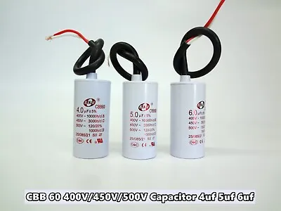 CBB60 400V/450V/500V A/C Appliance Motor Run Capacitor With Lead Wire (4/5/6uF) • $10.45