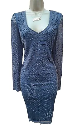 UK 10 Karen Millen Grey Beaded Charleston Christmas Party Shift Dress  • £49.99