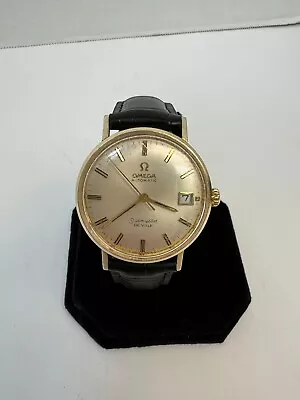 Omega Seamaster DeVille Automatic With Date 14k Solid Gold Case 34mm Watch • $1199.95