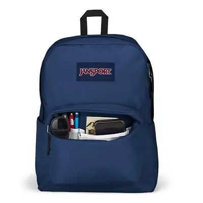 JanSport SuperBreak One Large Backpack Rucksack 25L Navy Blue • £24