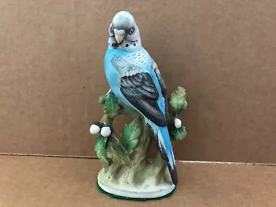 Vintage LEFTON CHINA Parakeet Figurine On Branch Acorns KW464 Hand Painted • $19.99