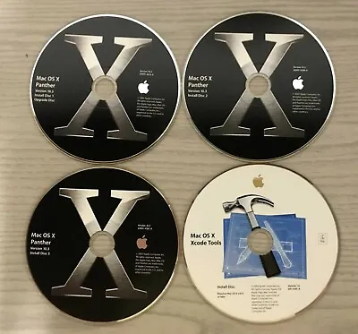 Apple Mac OS X 10.3 Panther Four Disk Set • $54.99