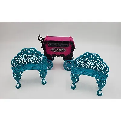 Mattel Monster High Scaris Cafe Cart & 2 Benches • $17.50