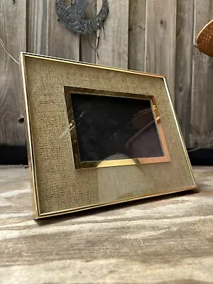 Vintage MCM Gold Tone Brass Spaghetti Matte Picture Photo Frame Display Easel • $29.99