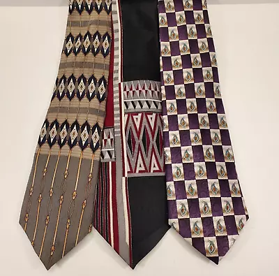 Pierre Cardin Mens Multi-Color Ties 100% Silk 58-60  Long 4  Wide Lot Of 3 • $14.98