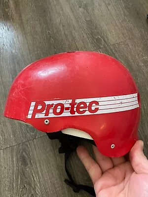 Vtg 80s 70s Pro Tec Protec Skateboard Skate BMX In-line Helmet Red Old School • $63.74