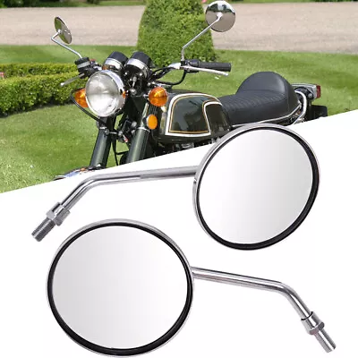 Pair 10mm Mirror For Honda XL100-500 CB200-750 CL200-450 GL1000 CX500 Chrome • $18.42