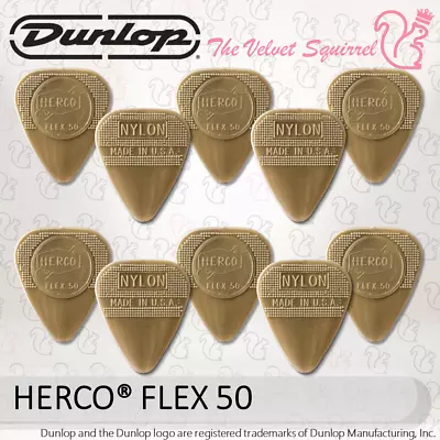 $19.19 • Buy 👑 10x HERCO® FLEX 50 MEDIUM Guitar Picks 🎸Genuine Jim Dunlop® Plectrums HE-210