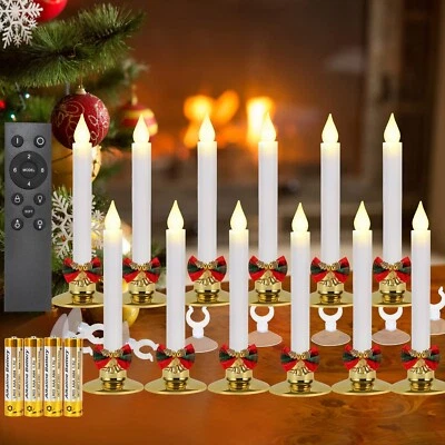 $32.79 • Buy KITHOUSE 12 Set Christmas Window Candles Lights With Timer Battery Operated E...