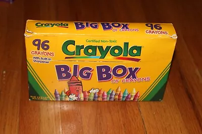 New Vintage 1997 Crayola 96 BIG BOX Of Crayons Binney & Smith OOPS English • $33