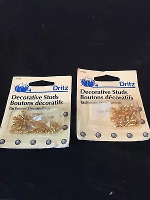 100 Pieces 5mm Goldtone Rivets VINTAGE ROUND STUDS NAILHEADS SPOTS. NEW • $7.25