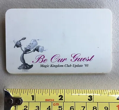Rare 1993 Magic Kingdom Club Update “Be Our Guest” Badge Pinback- Good Cond • $115.99