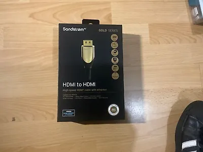 SANDSTROM Gold Series S3HDMI321 Ultra High Speed HDMI Cable With Ethernet - NEW • £39.99