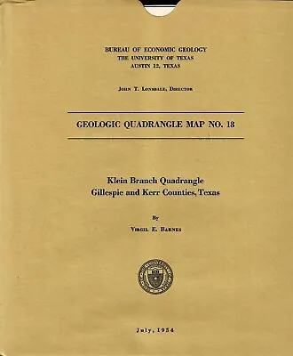 Geologic Map: Klein Branch Quadrangle Texas • $12.89