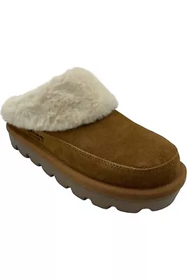 Koolaburra By UGG Suede Fluff Slippers Tizzey Chestnut • $47.99