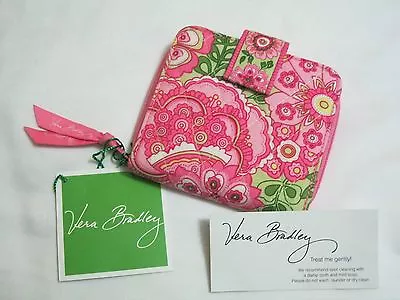 Vera Bradley PETAL PINK Mini Zip COMPACT Wallet For PURSE Tote HANDBAG Bag NWT~ • $44.95