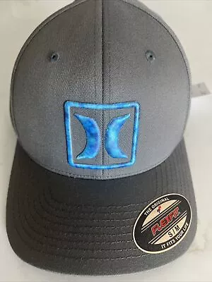 Hurley YUPOONG REFLECT ICON FLEXFIT Hat Cap S/M Small Medium Blue Gray • $23.99
