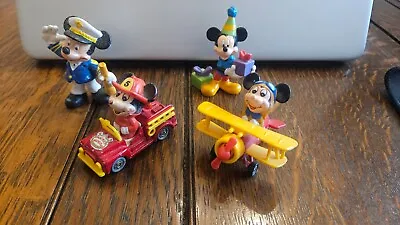 Vintage Diecast Mickey Mouse Airplane Fire Engine And Figures • $14.99