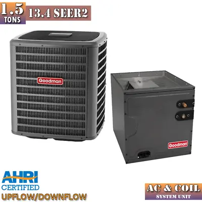 1.5 Ton Goodman 13.4 SEER2 Split AC + Evap Coil 17.5  GSXN3N1810-CAPFA2422B6 • $1846