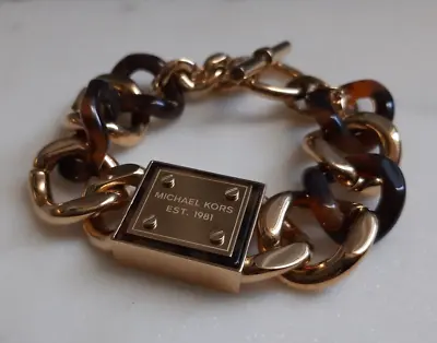 MICHAEL KORS Tortoise Acetate And Gold-Tone Toggle Bracelet • $45